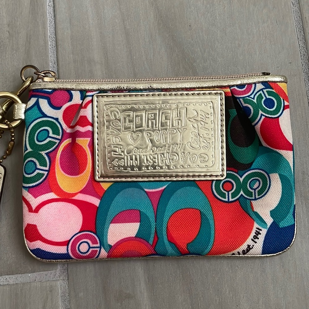 Multicolor coach wristlet